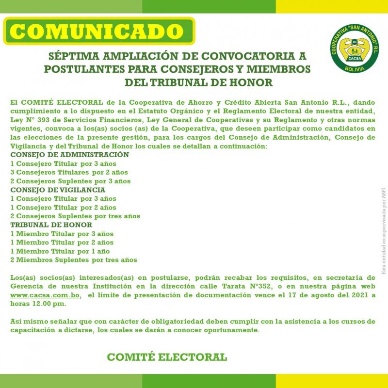 Comunicado Comité Electoral